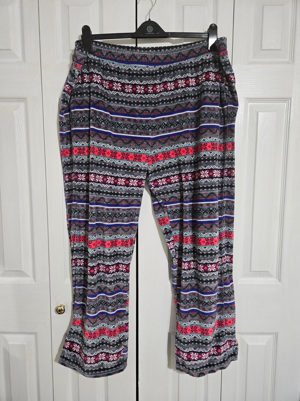 Climate right by cuddl duds 3x 26/28 women's multicolored fleece pajama pants